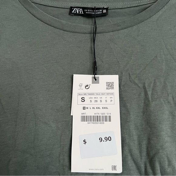Zara Army green tee - Picture 3 of 3